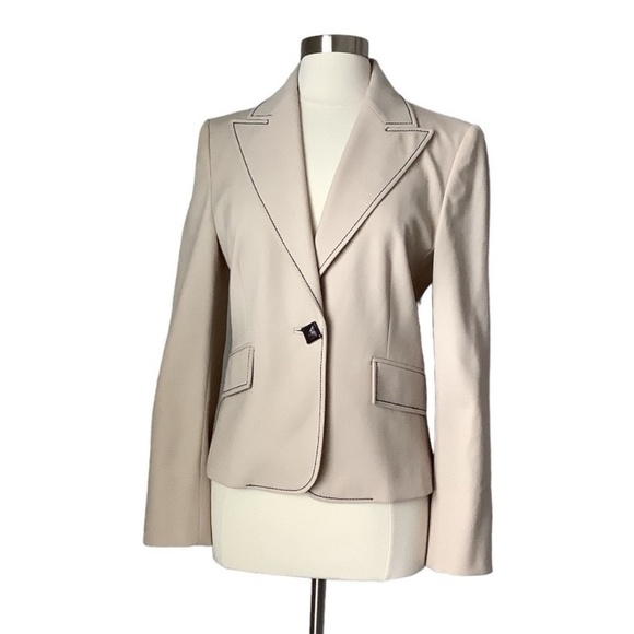 Les Copains Cream One Button Blazer Jacket NWOT - Picture 1 of 16